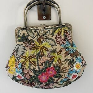 Vintage Microbead Tapestry Purse